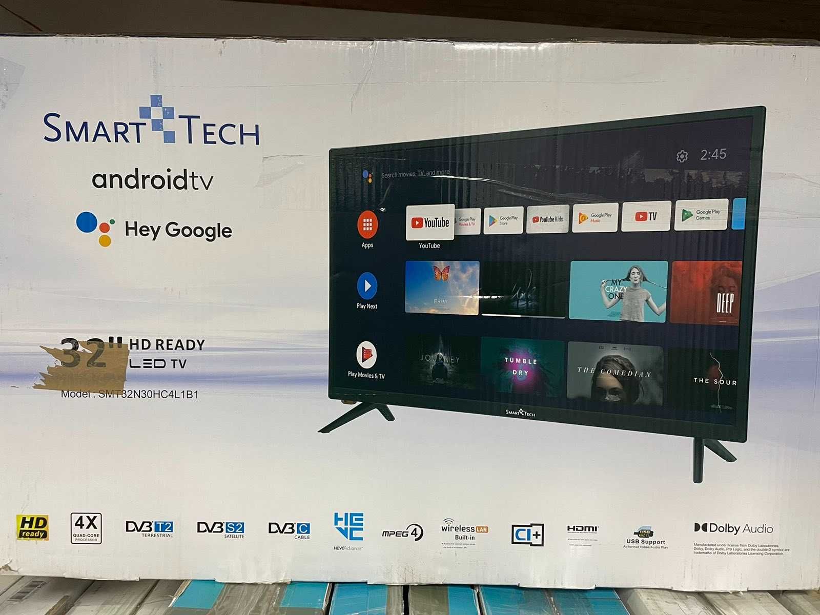 Телевізор Смарт SMART-TECH SMT32N30HC4L1B1 Google youtube wifi Android