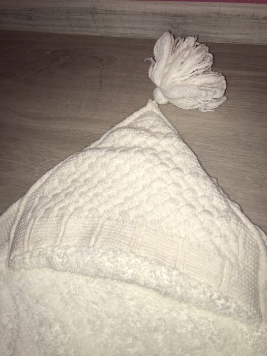 Вязаный зимний конверт-одеяло