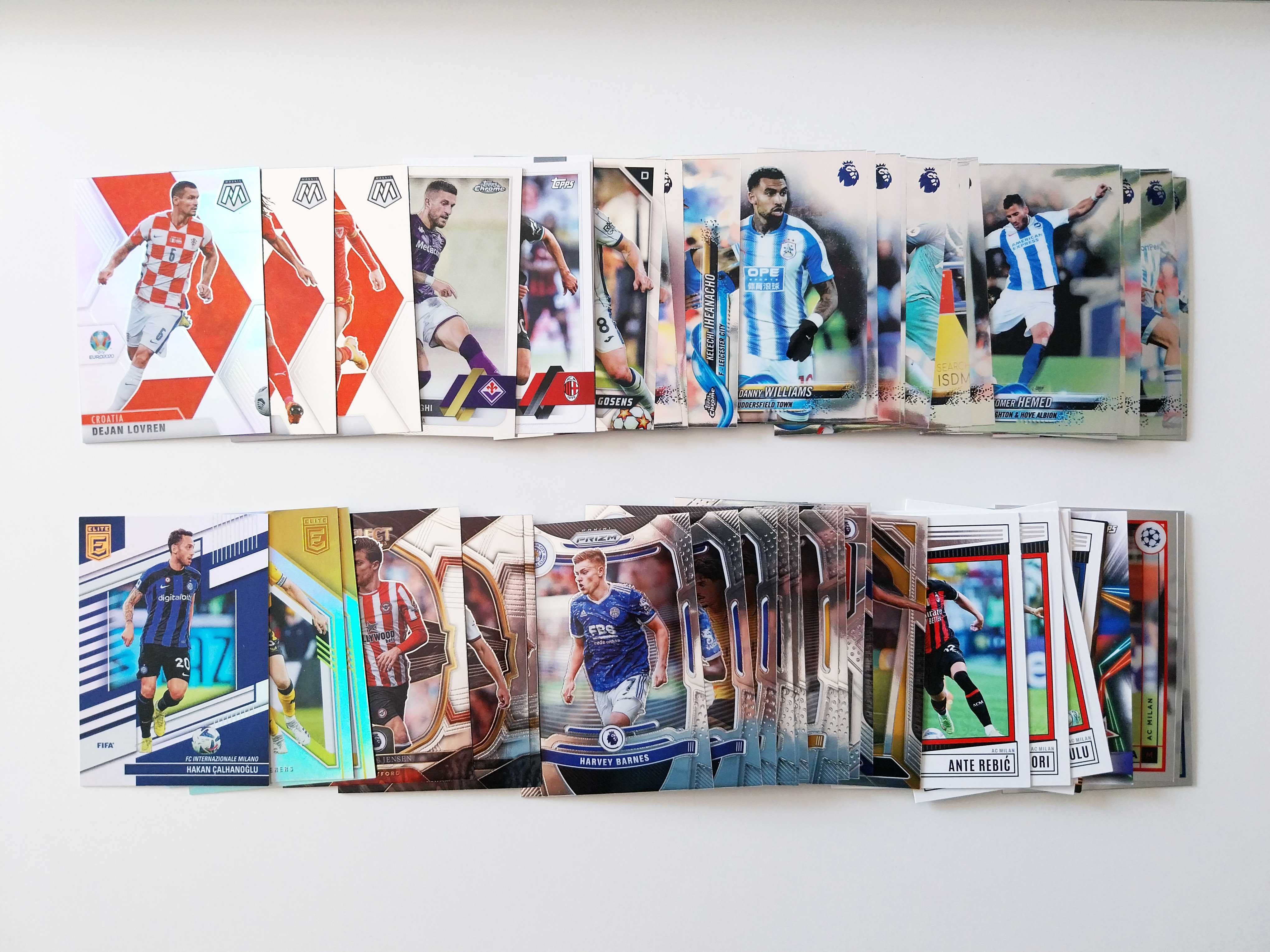 57 cards FUTEBOL colecções Panini & Topps | lote mosaic score prizm