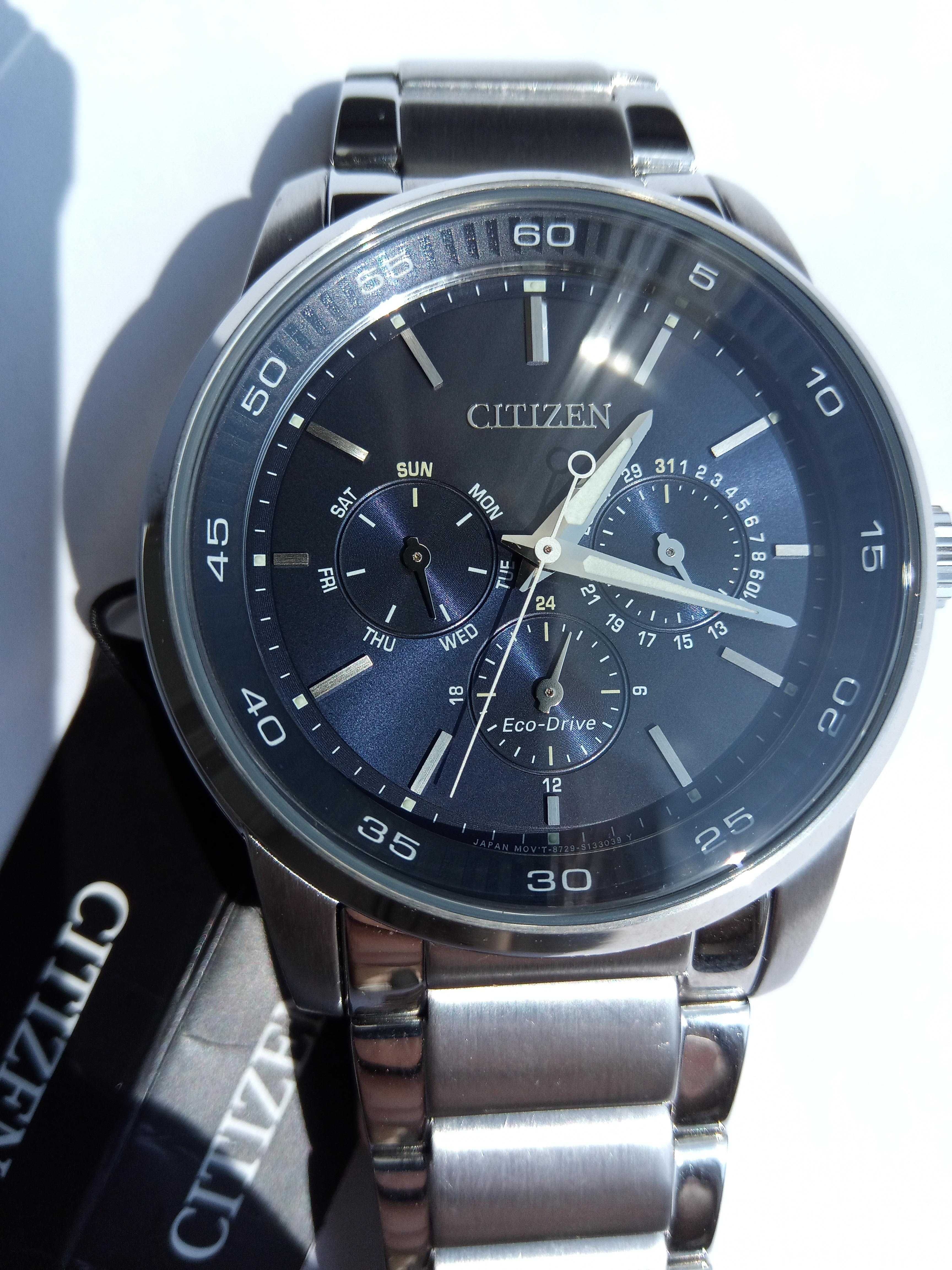 Японские мужские часы Citizen Eco-Drive BU2010-57L, солнечная батарея