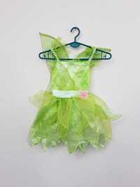 Sukienka przebranie Dzwoneczek Tinker Bell ze skrzydłami 116 cm. A3156