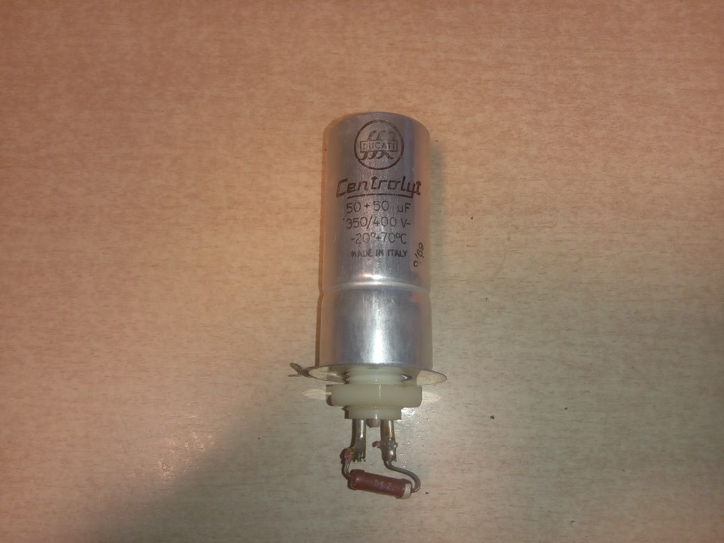 Kondensator Centrolyt 50+50 uF - 350/400 V do lampowca