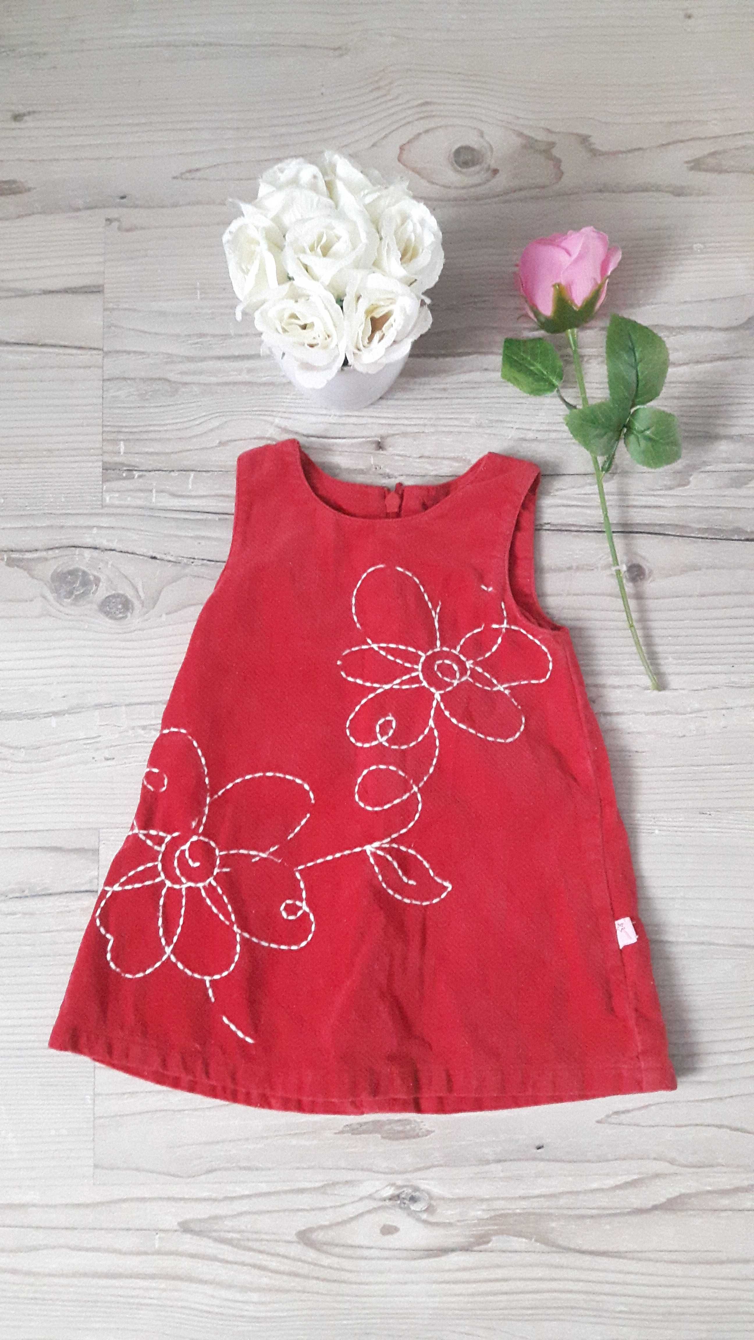 Piękna czerwona sukienka rozmiar 3-6m 62/68cm