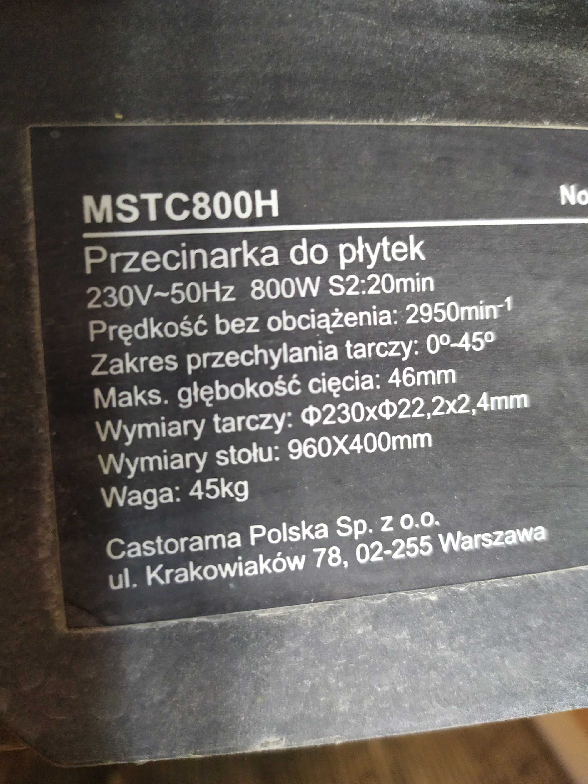 Przecinarka do glazury MACALLISTER MSTC800H