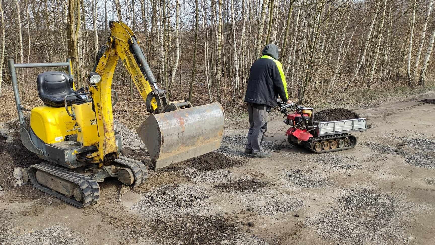 USŁUGI Minikoparką z operatorem z uprawnieniami