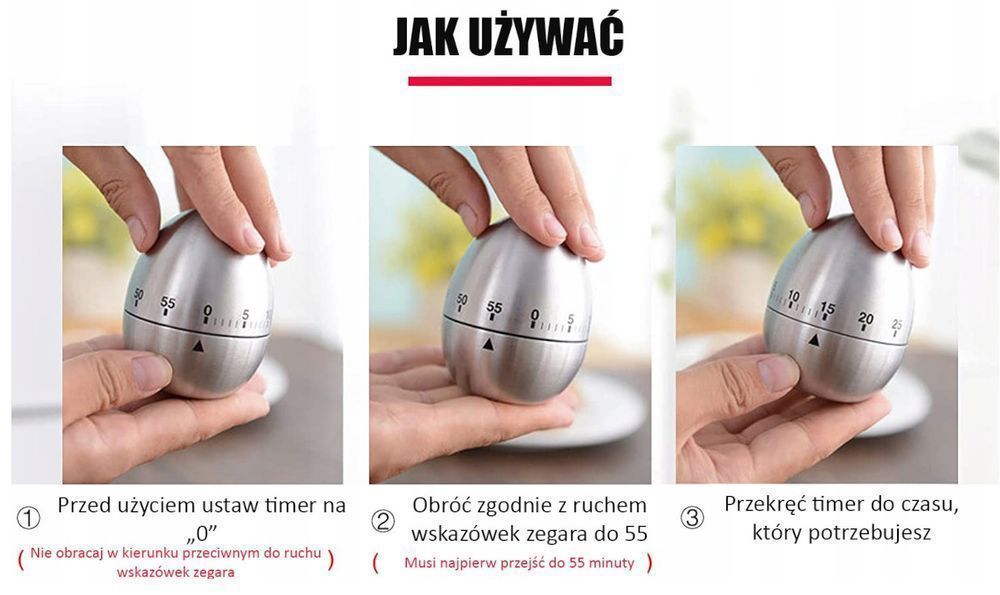 Minutnik Timer Kuchenny Mechaniczny - Jajko