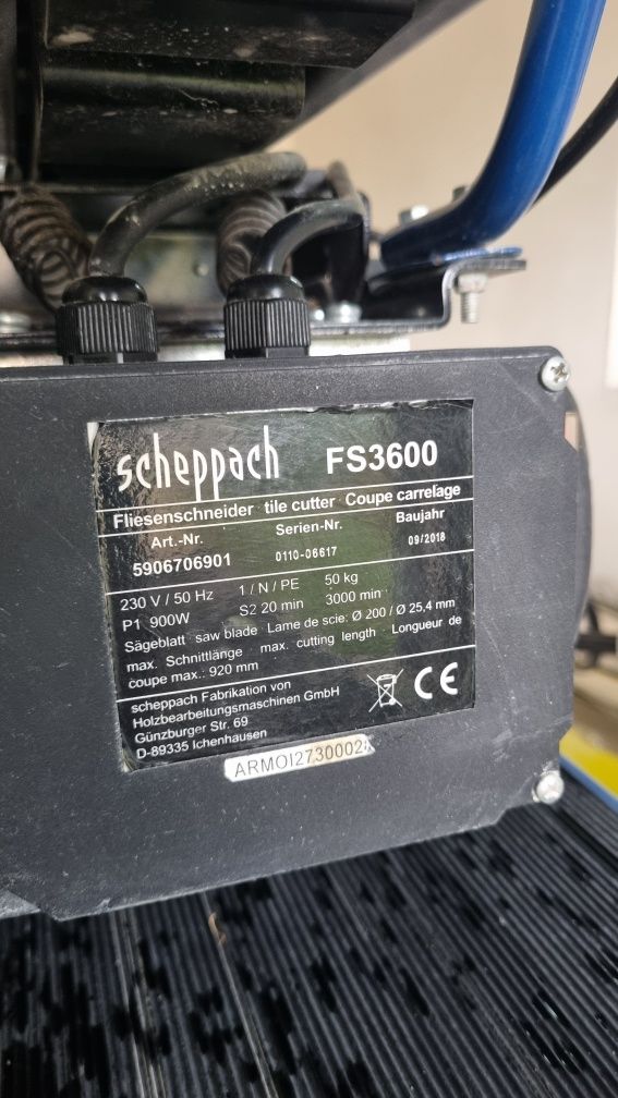 Pilarka do płytek  Scheppach FS3600 - do cięcia na mokro