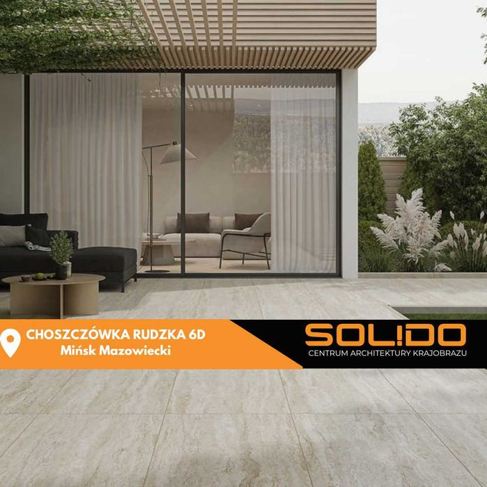Płyty tarasowe gres TRAVERTINO 2 cm | bianco| 80x80x2 cm