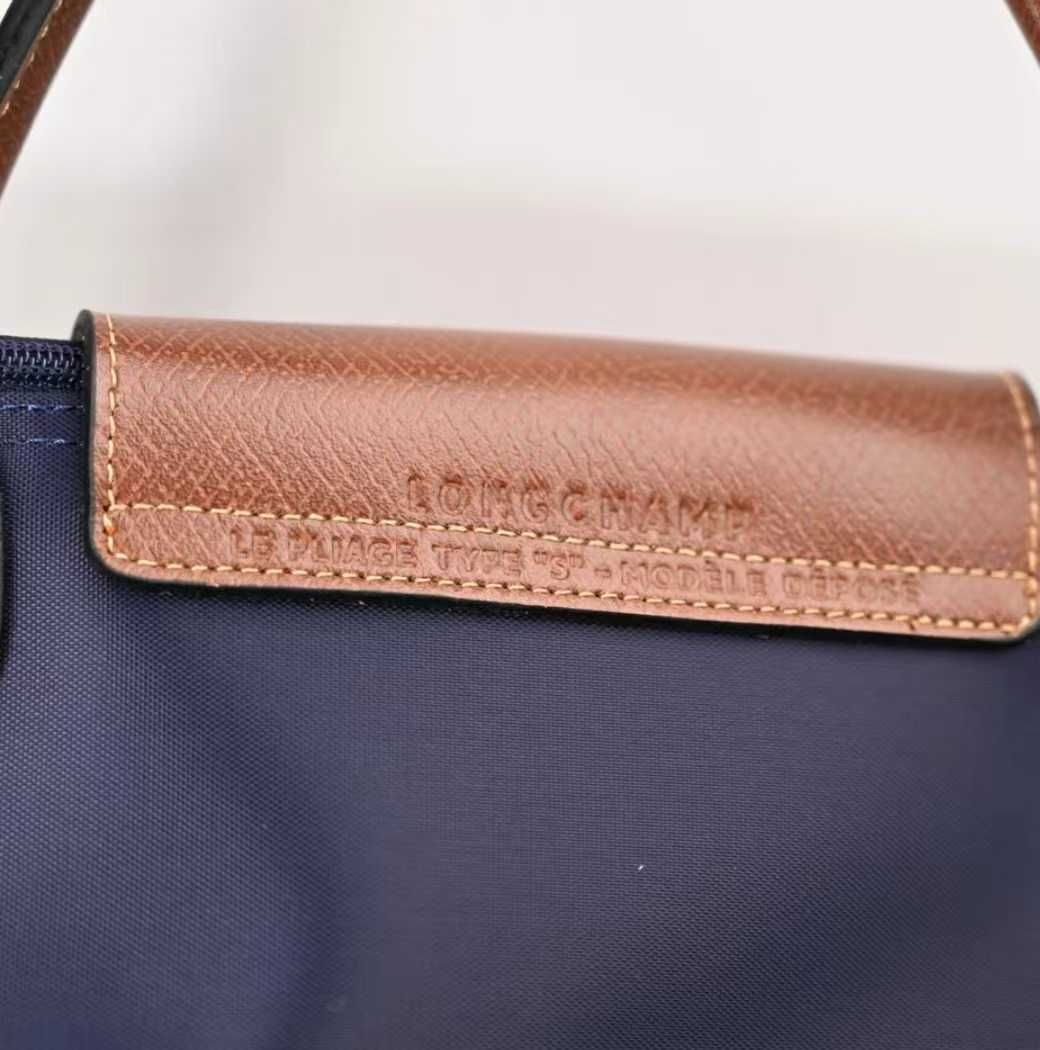 LongChamp ciemnoniebieski torba torebka o dużej pojemności