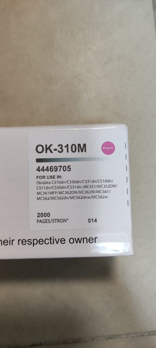 Toner czerwony do drukarki OKI C331DN C511DN C531DN C310 C330 i inne