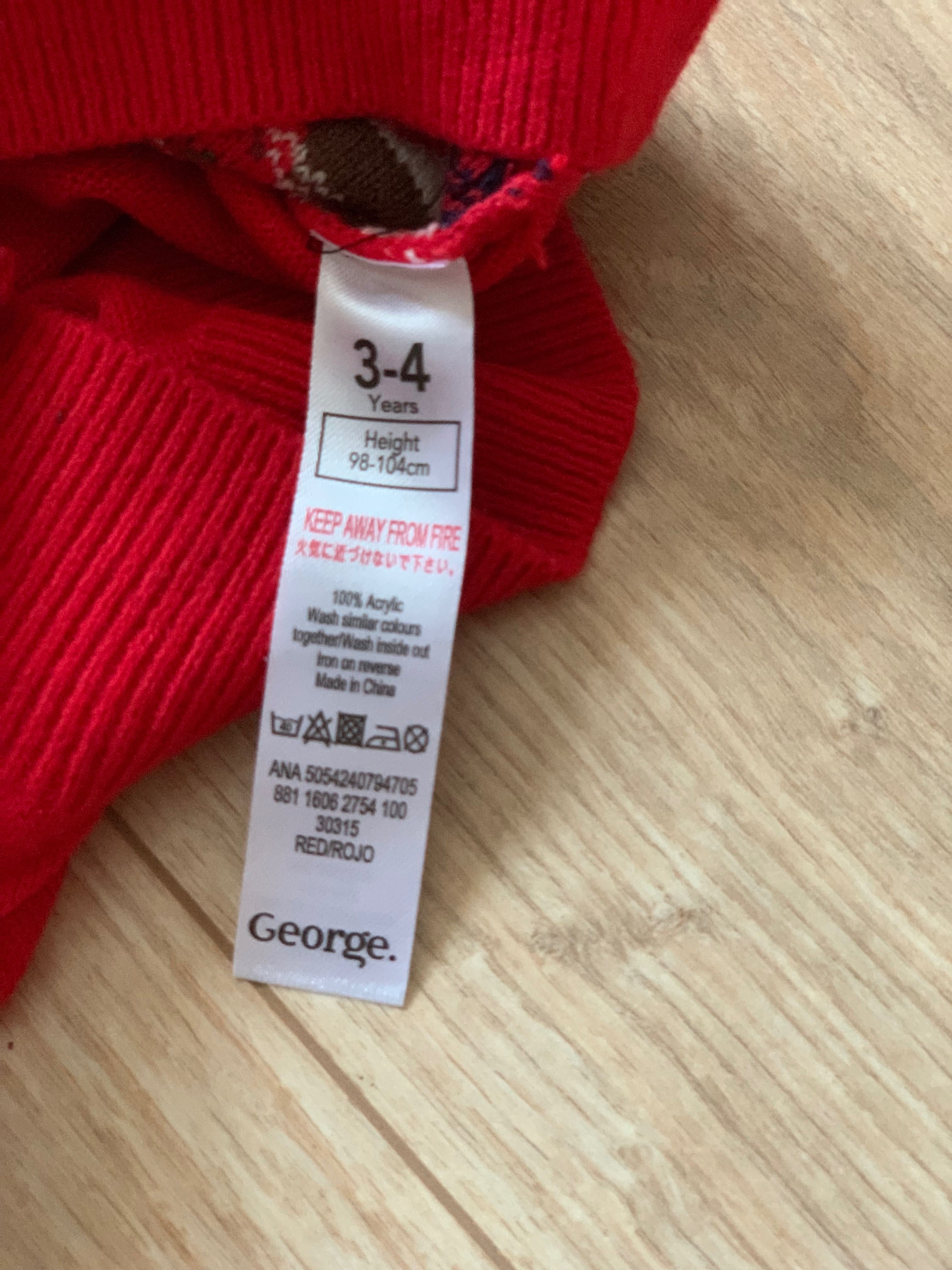Świąteczny bawełniany sweterek Boże narodzenie hohoho George