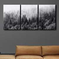 Модульная картина на холсте Лес в тумане 135x65 см
