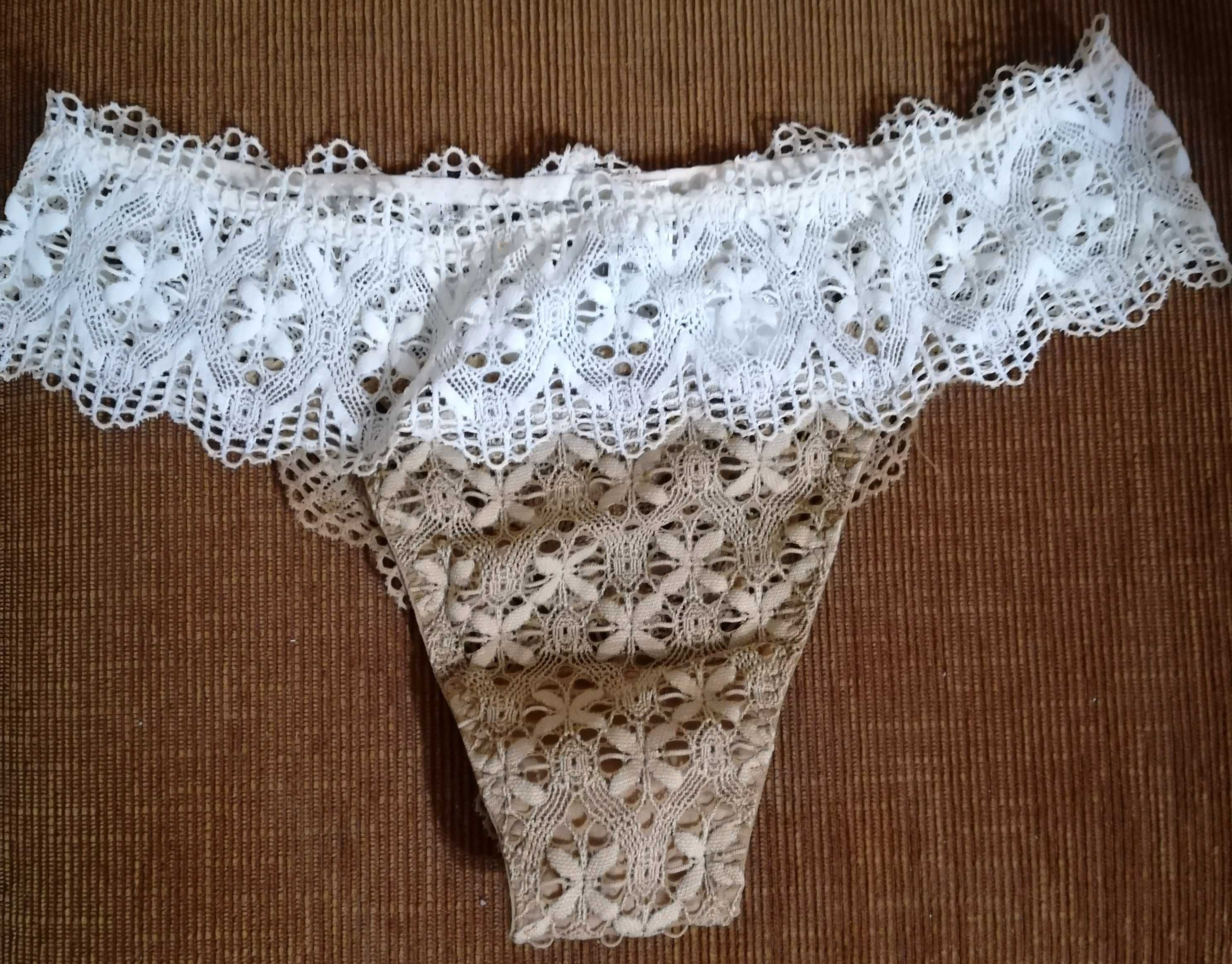 Koszulka nocna stringi Nowa intimissimi S kremowa bielizna