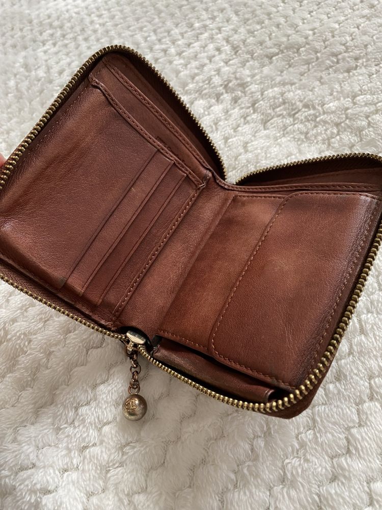 Just Cavalli portfel skórzany brązowy