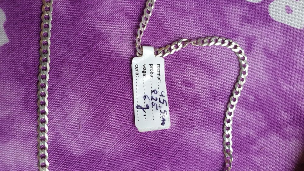 Nowy srebrny zestaw łańcuszek + puzelek zawieszka damska + pudełko