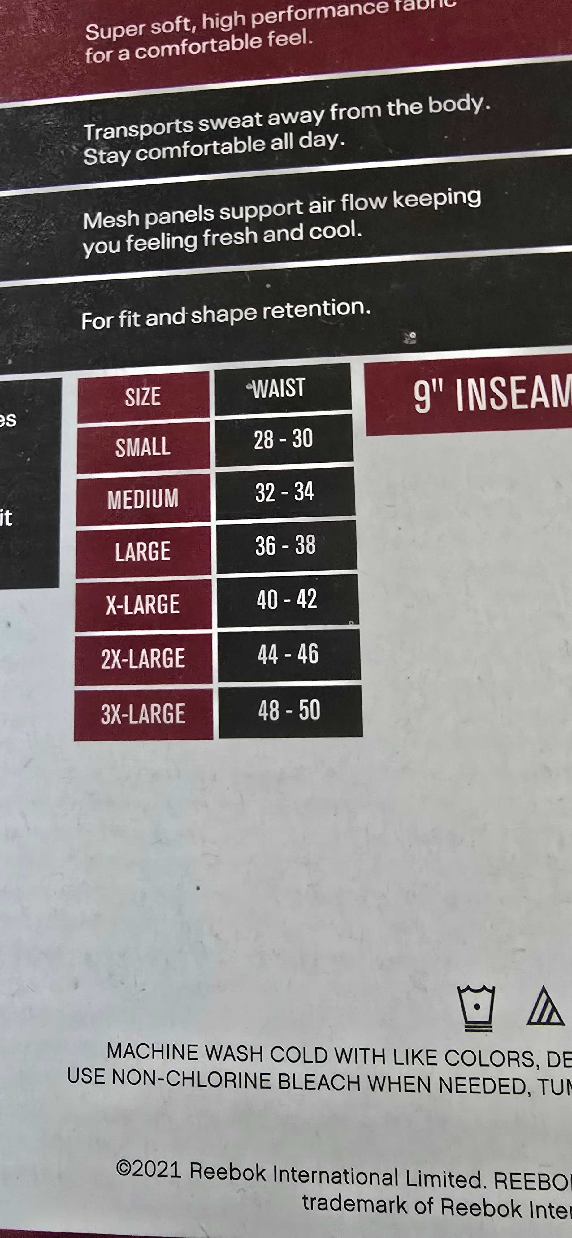 Długie bokserki Reebok, 3 sztuki, S.