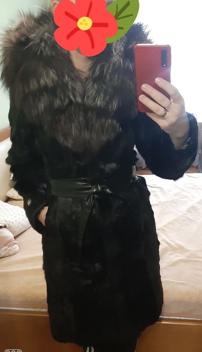 Шуба з козлика та чорнобурки