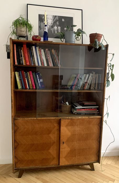 Komoda z witryną biblioteczka Bydgoskie Fabryki Mebli – lata 60./70.
