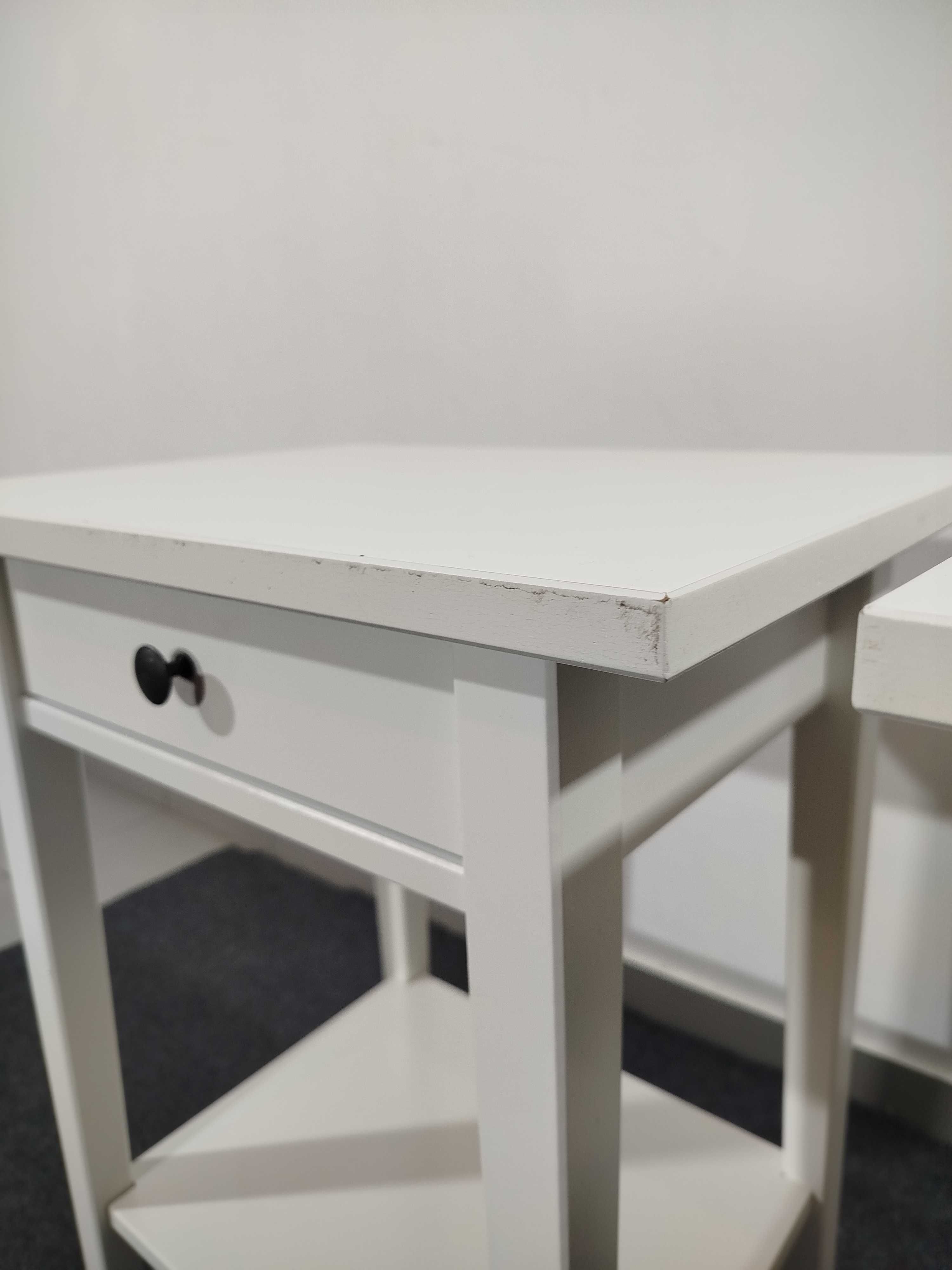2x Mesa de Cabeceira Branco 46x35 cm HEMNES Ikea Usado