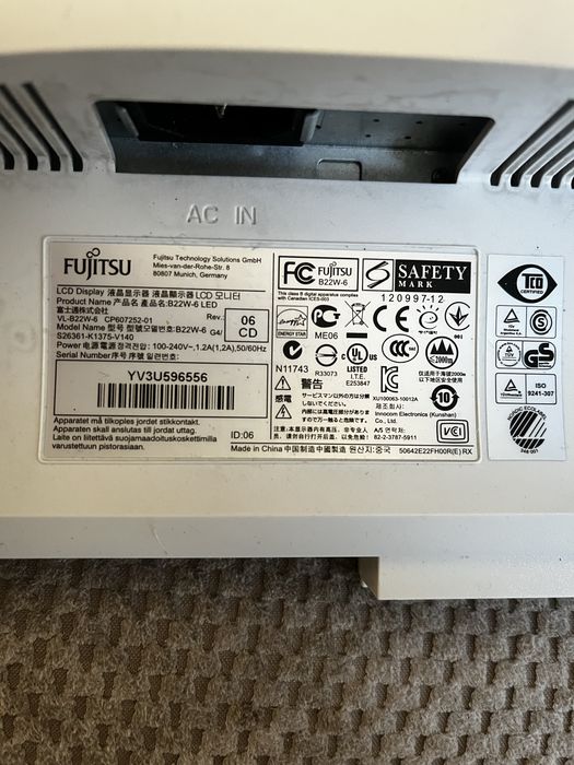 Monitor FUJITSU B22W-6 22” LED