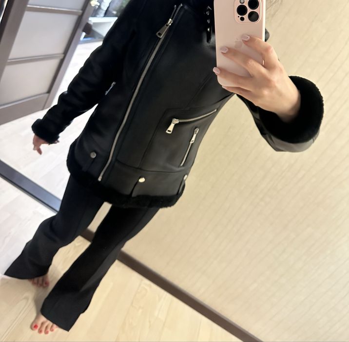 Натуральная фирменная дубленка размер М