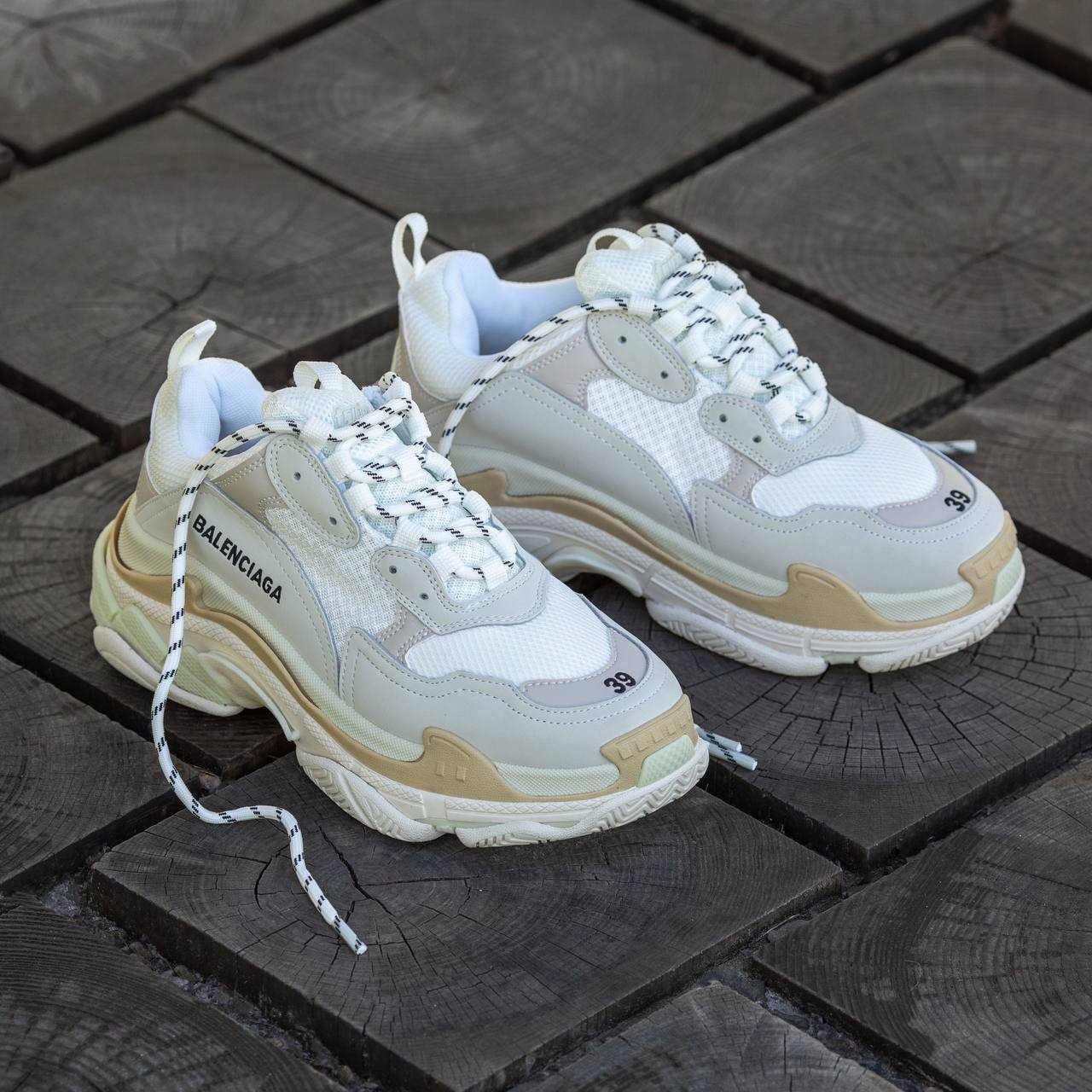 Женские кроссовки Balenciaga Triple S Cream White 36-40 Хит Весны! Топ