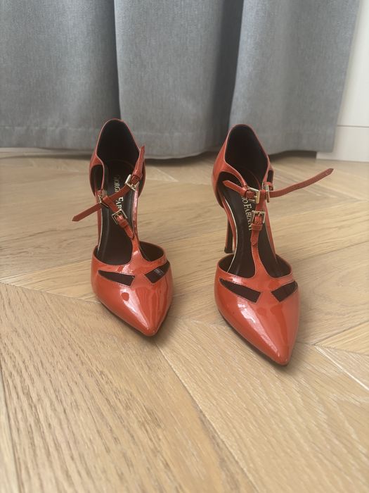 Італійські коралові ( червоні) човники мері джейн Giorgio Fabiani 37