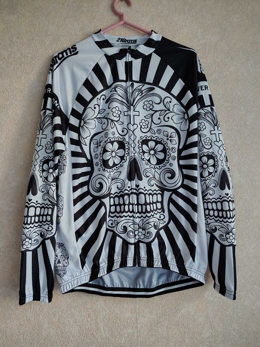 Велоджерсі 21 grams L,Джерсі з черепом, велоджерсі довгий рукав,кофта