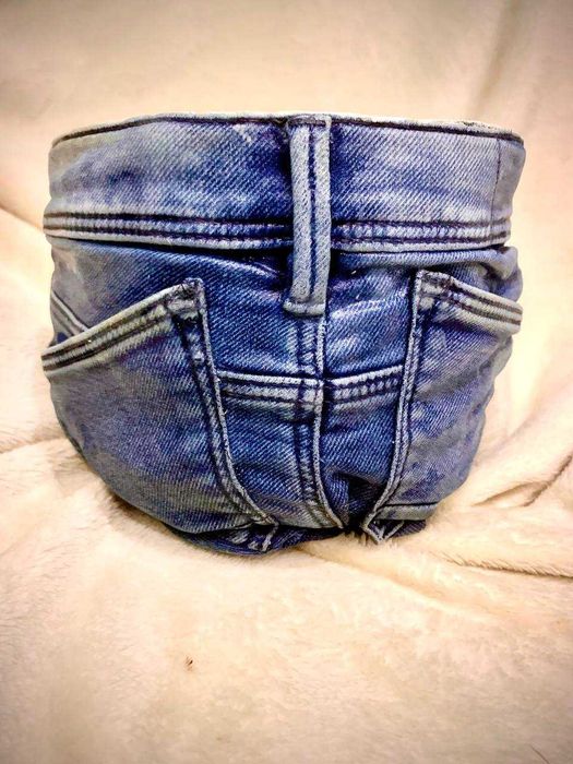 Кашпо под цветы, подарок, джинсовий  горщик  для квітів