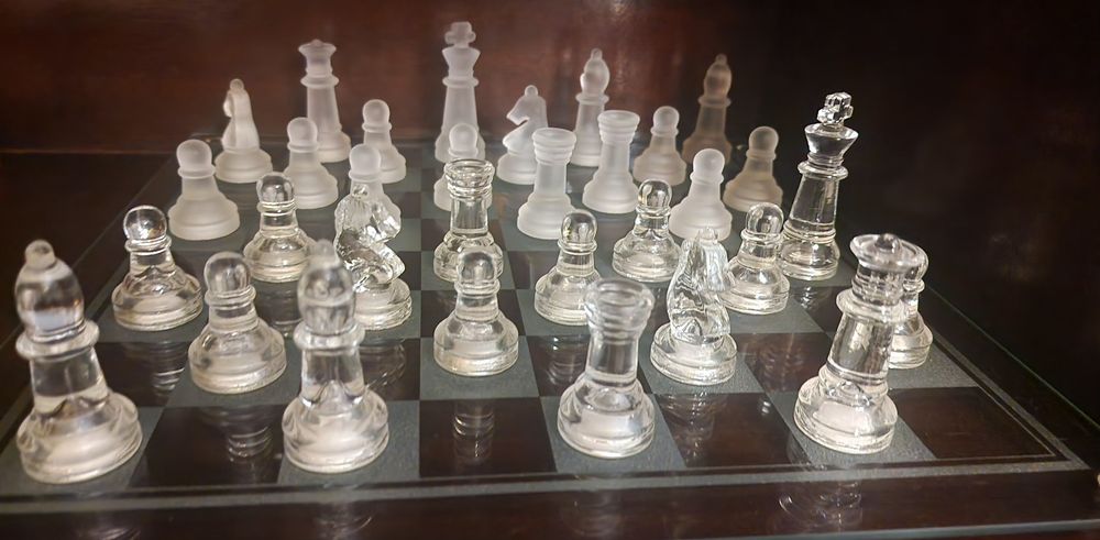 Jogo De xadrez em vidro