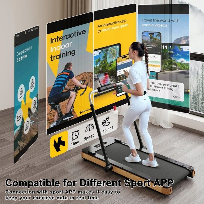 JUMMICO Bieżnia z aplikacją pilotem pod biurko do domu do 130kg 2500W