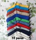 12 pares de meias de bebé em algodão