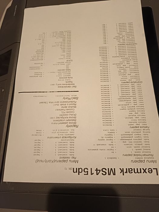 Drukarka lexmark ms415dn uszkodzona