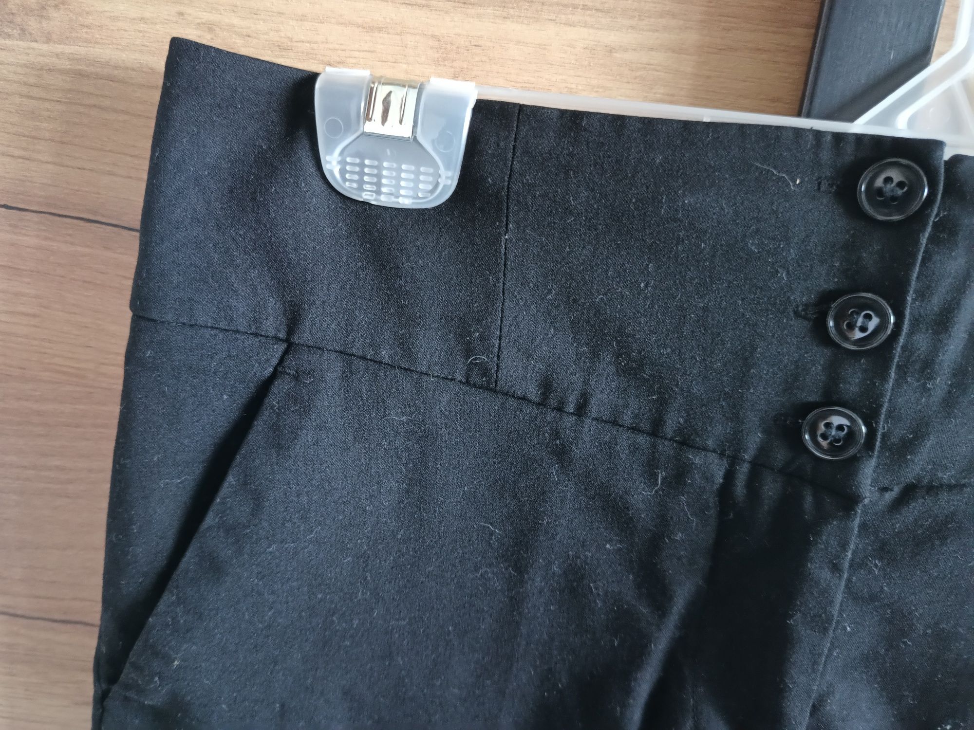 H&M spodenki eleganckie wysoki stan czarne S/M