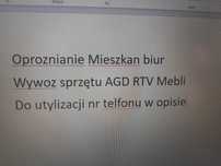 Oproznianie mieszkan biur Wywoz AGD RTV Mebli Utylizacjia RADZIONKOW