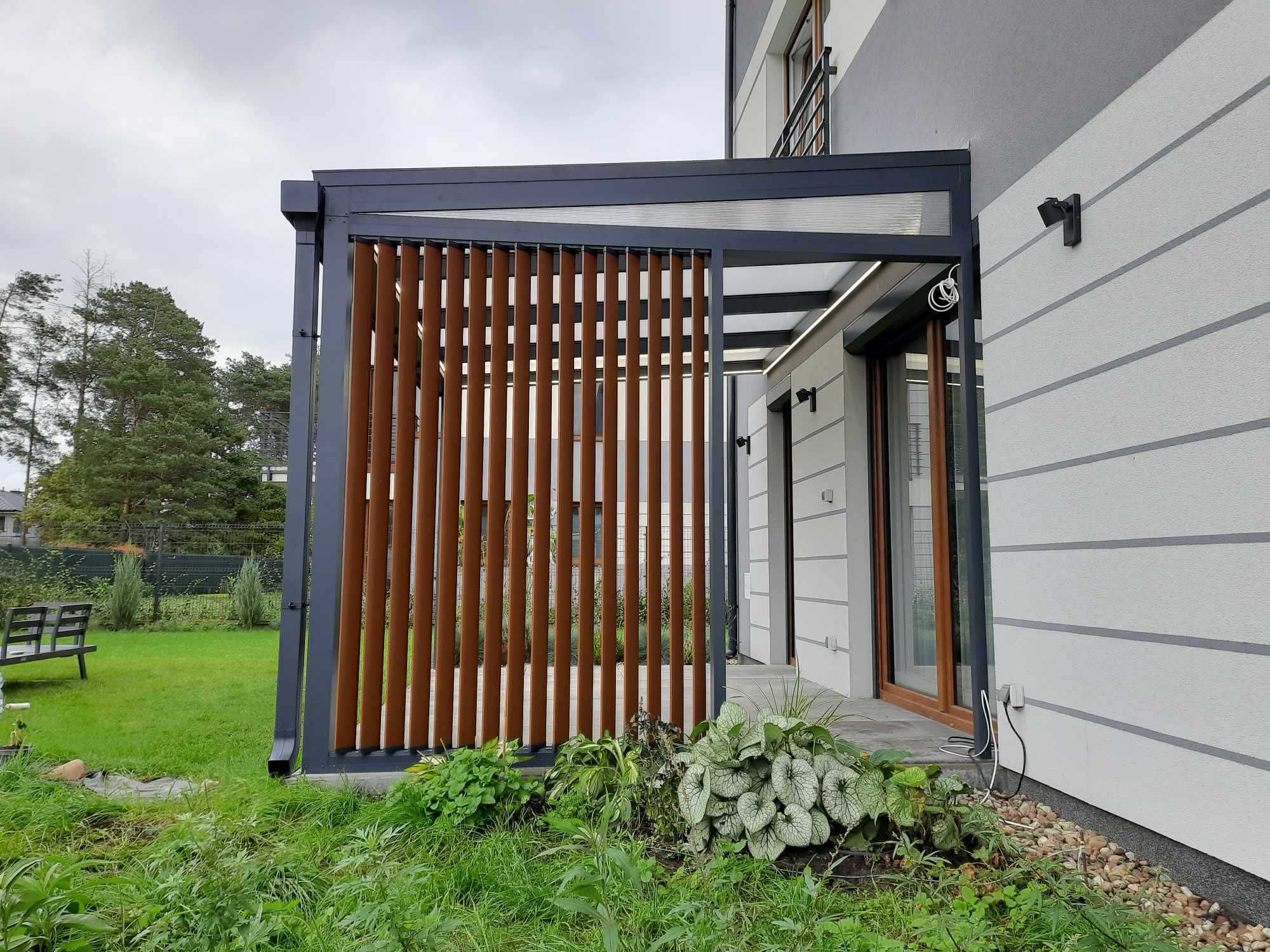 Zadaszenie tarasu Pergola szklane ściany Ruchome Ścianki Aluminium