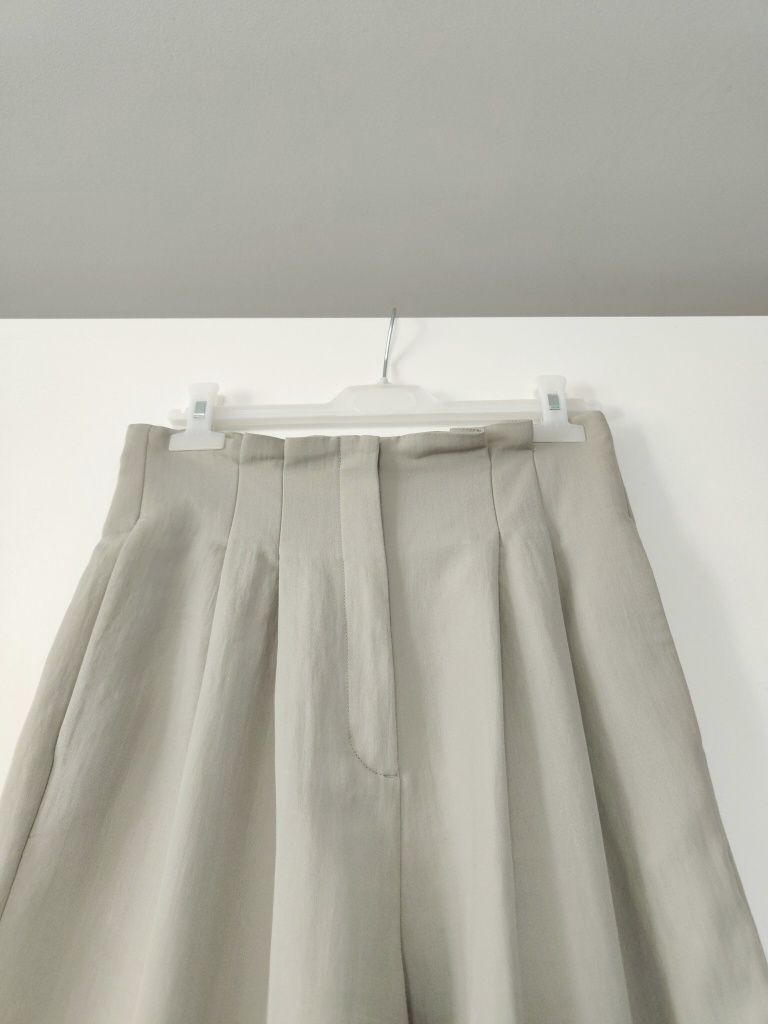 Garnitur damski Massimo dutti 38 M szary beżowy wiskozowy bawełniany