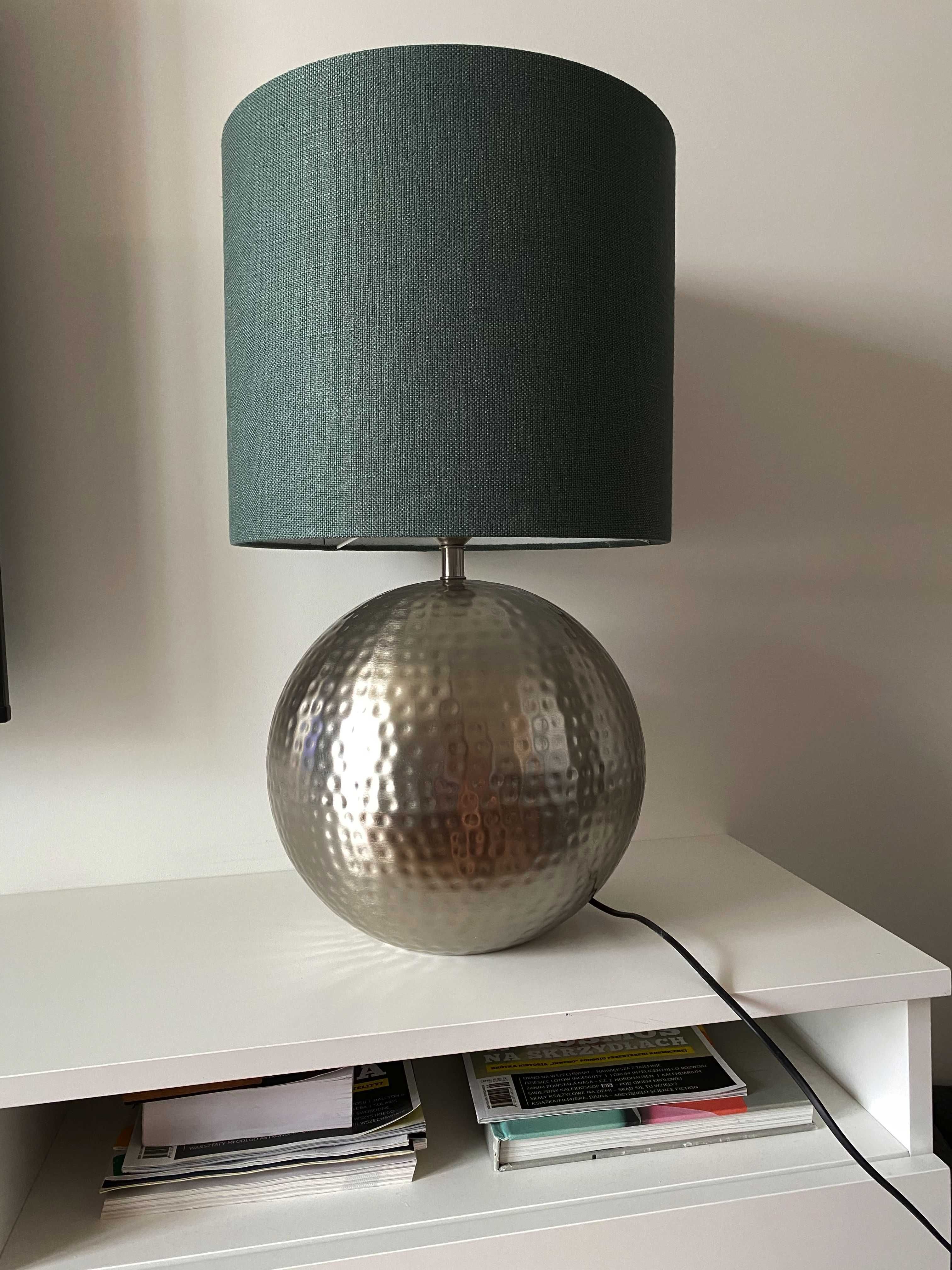 lampa stojąca z niebieskim kloszem vintage wys. 61,5 do salonu