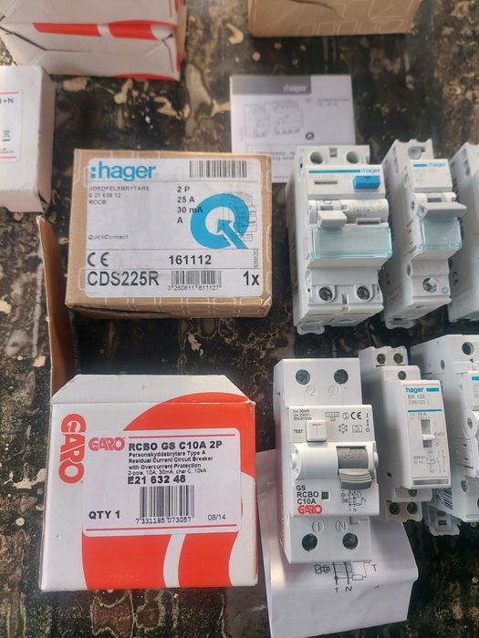 Дифавтомати,узо,контролери dali ,та ін.Hager,Garo,Malmbergs