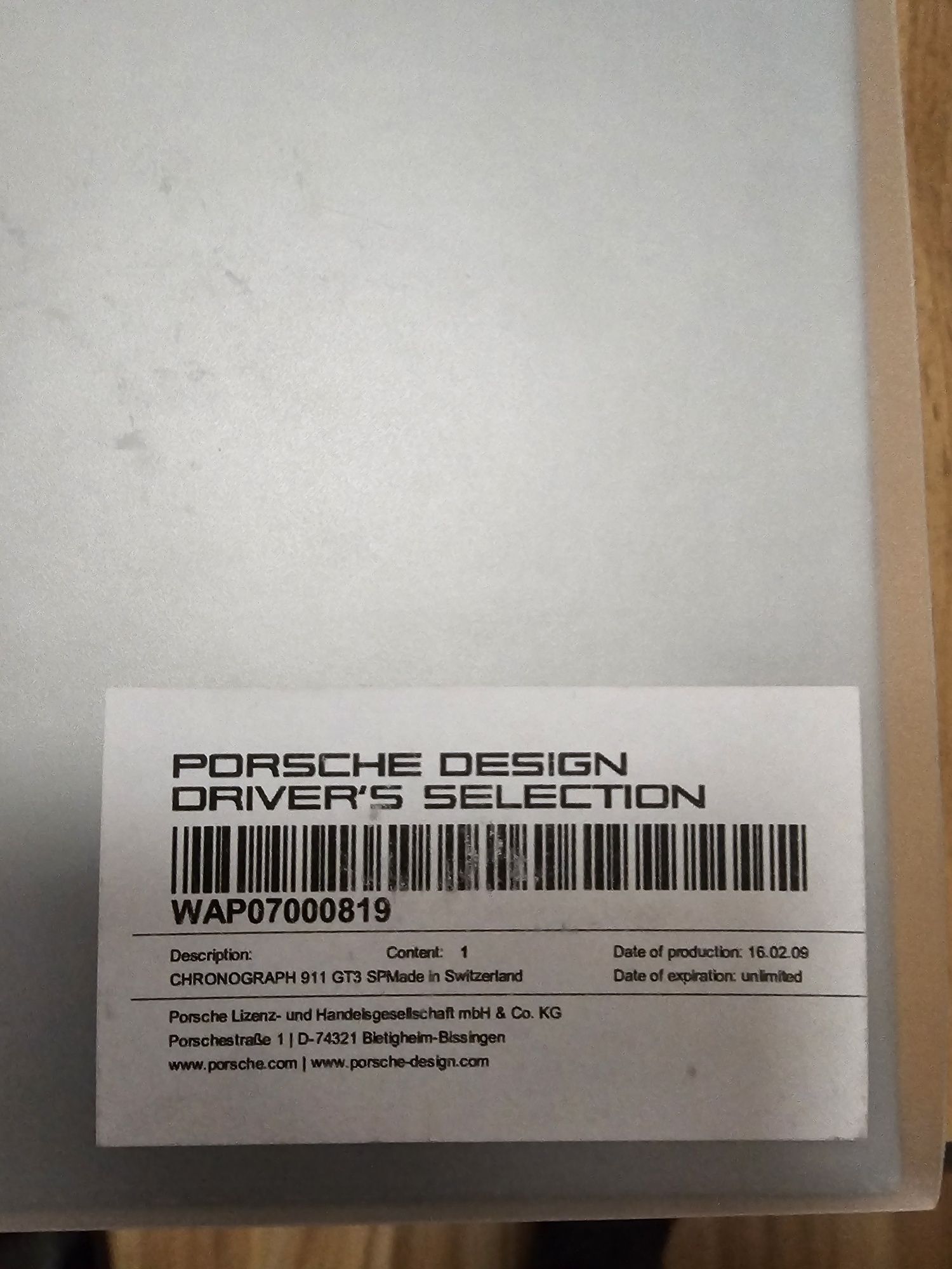 NOWY Porsche Design Chronograph GT3 nr 523/911 Limited Edition zegarek