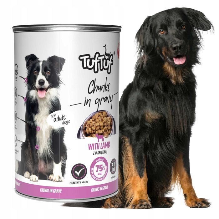 TUF TUF Puszka kawałki mięsne z jagnięciną mokra karma dla psa 24x415g