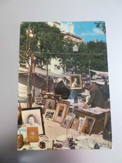 Bilhete Postal Bairro de Alcantara (Feira da ladra) com publicidade