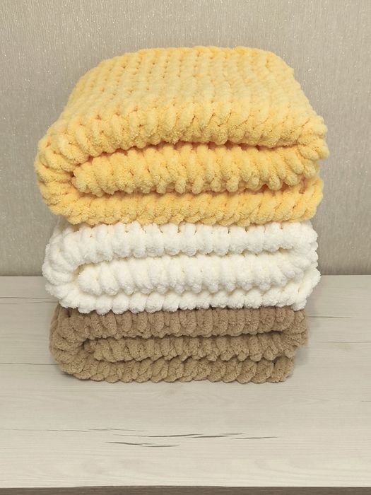 Пледи Alize puffy, в'язаний плед, пледи Алізе пуффі, плед плюшевий