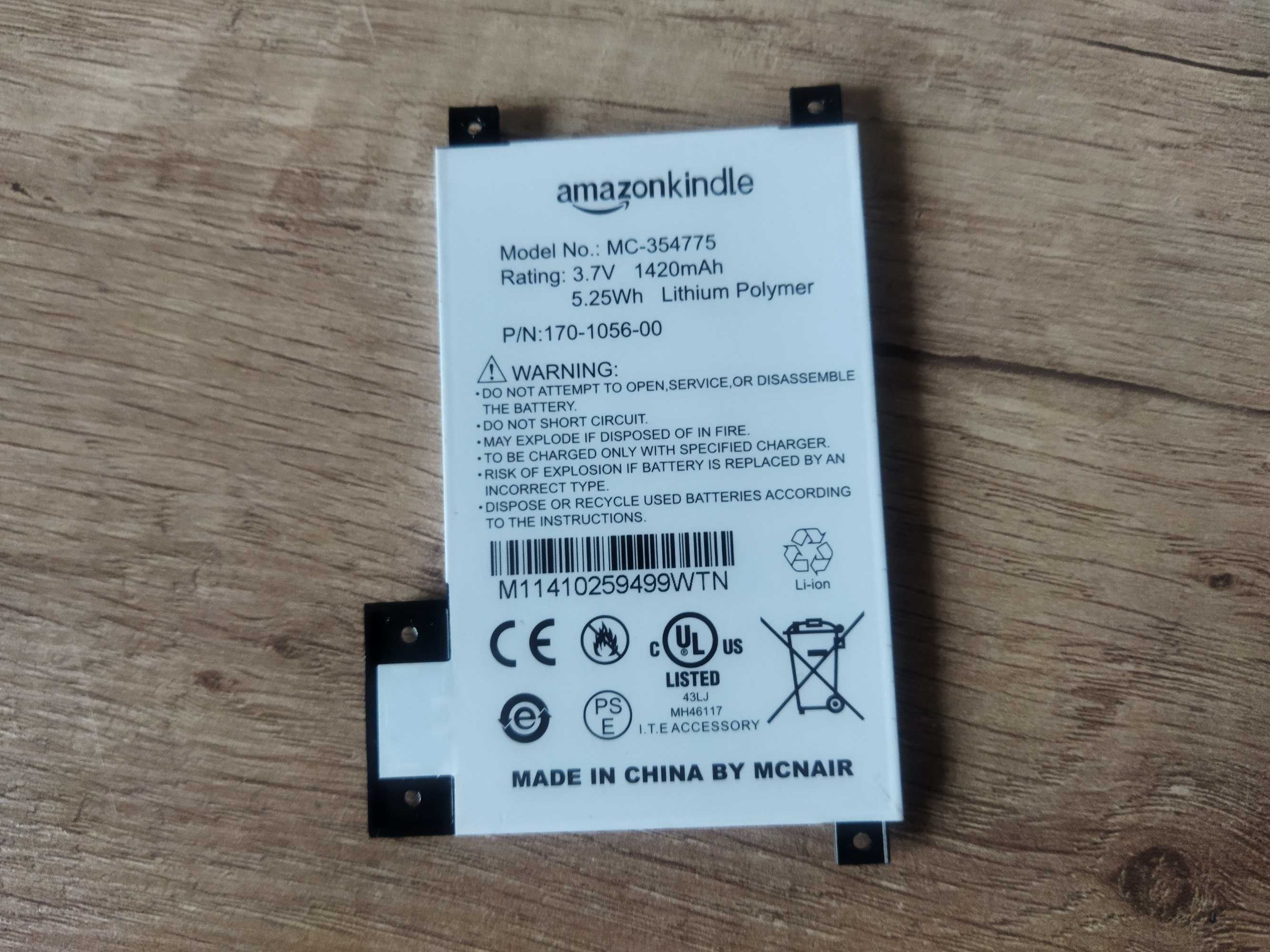 Аккумулятор для электронной книги amazonkindle 3.7V 1420mAh.