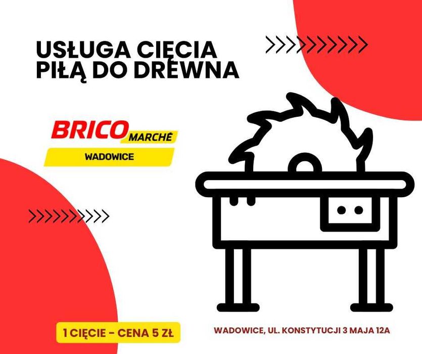 Usługa cięcia drewna profesjonalną piłą, 5 zł/szt, Wadowice
