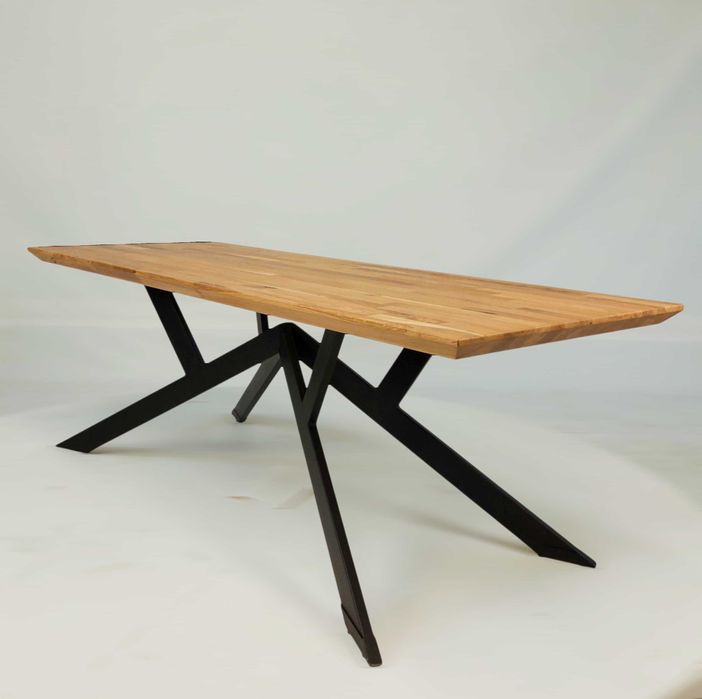 Nowoczesna ława z metalową nogą pająk - loft, industrial