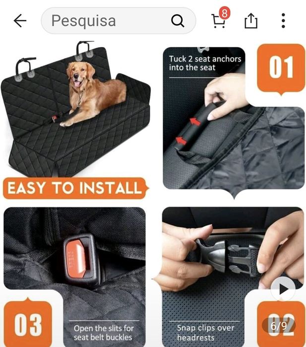 Capa para banco viatura para animais  Novo