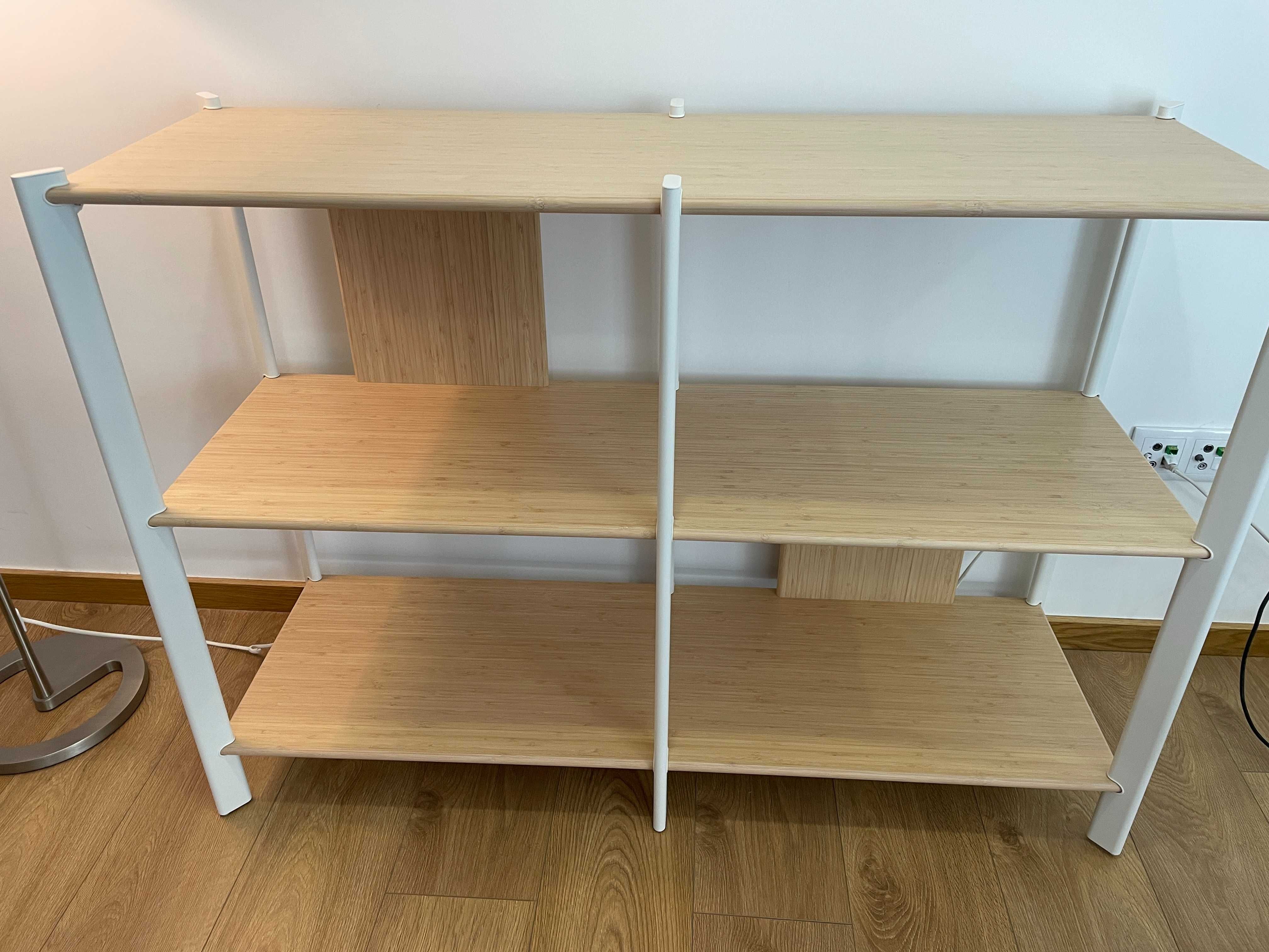 Estante, branco/bambu claro, 120x85 cm - JÄTTESTA - IKEA