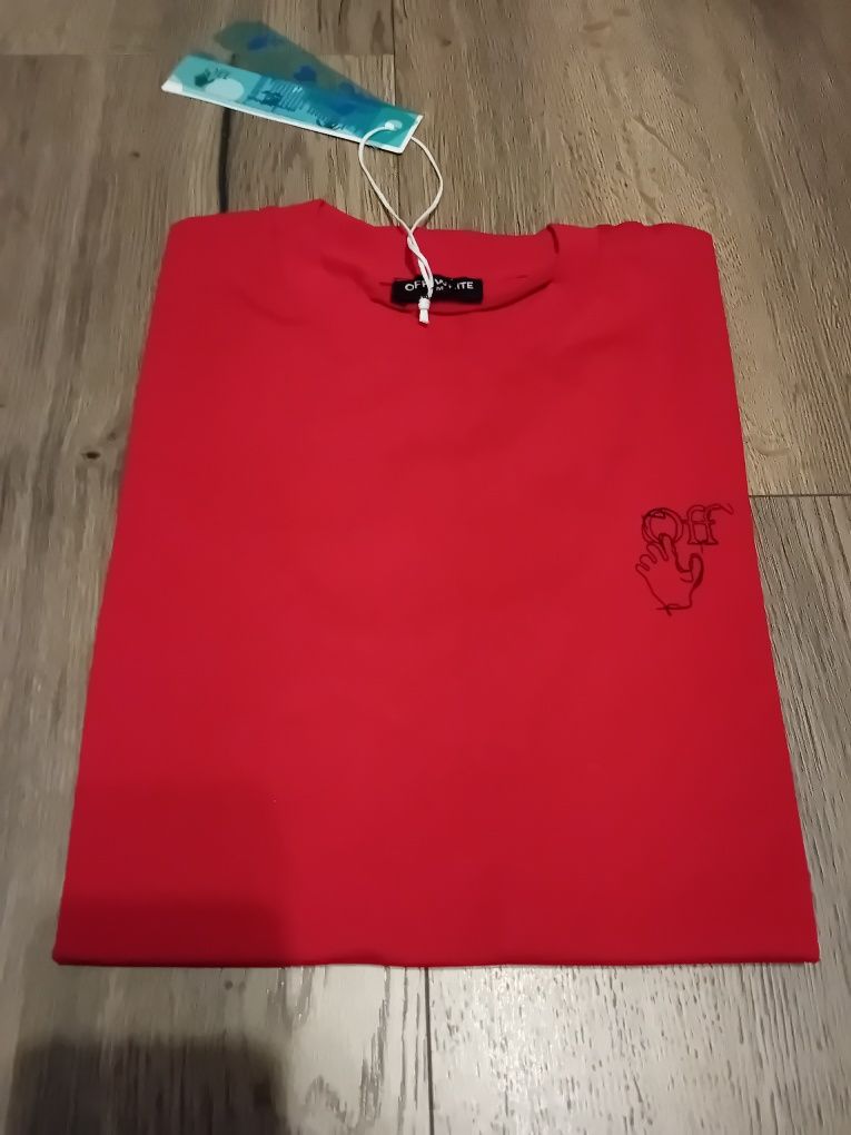 Koszulka Off White czerwona rozmiar M