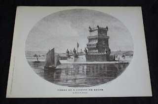 Gravura Torre de S. Vicente em Belém Pedrozo